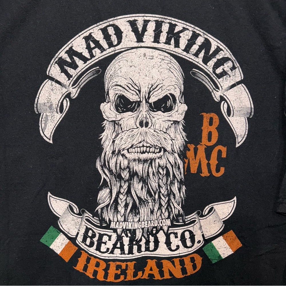 Black Graphic Mad Viking Beard Company Ireland T-Shirt